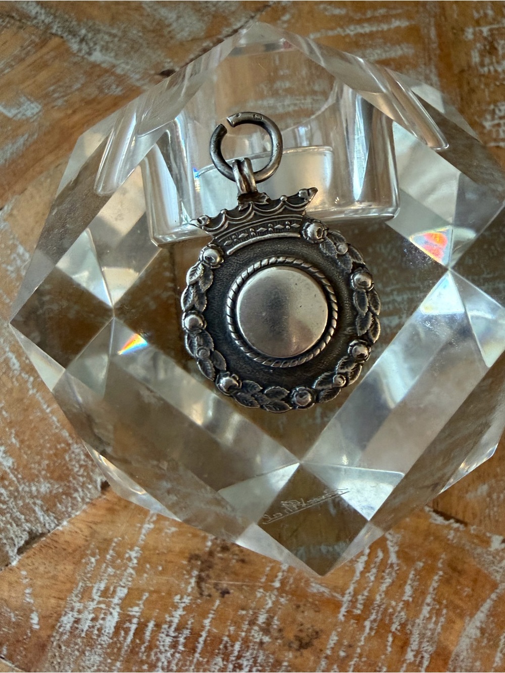 Vintage Sterling Silver Medallion Pendant
